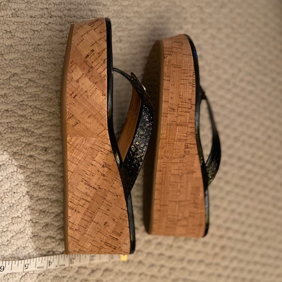 Coach Black Patent Leather Platform Sandals - Picture 2 of 7